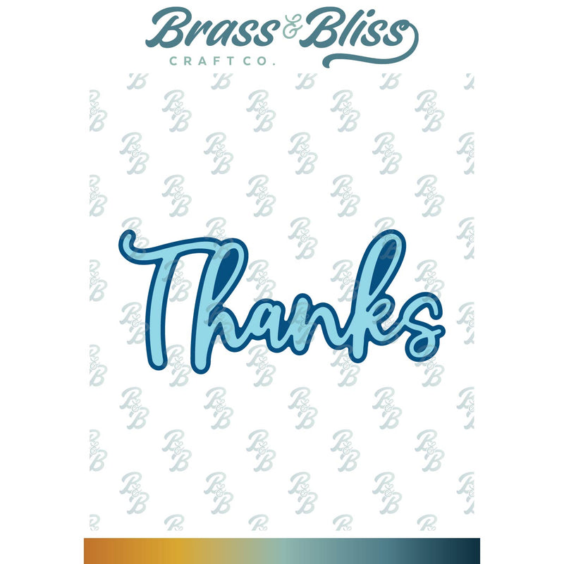 5515-03D Thanks Word w/ Shadow Die