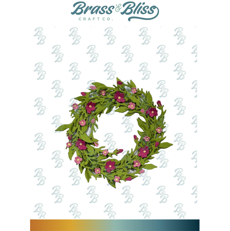 5522-02D Spring Wreath with flowers Die