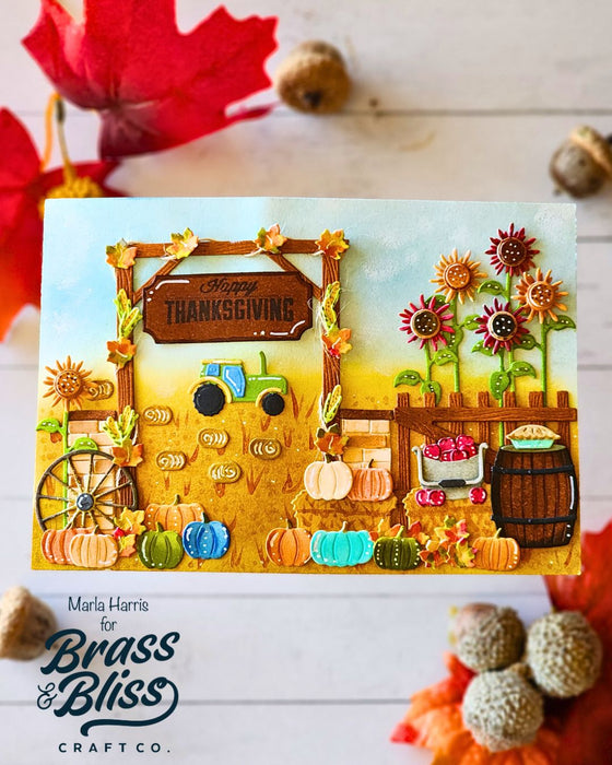 5722-04D Fall Farm Scape Die