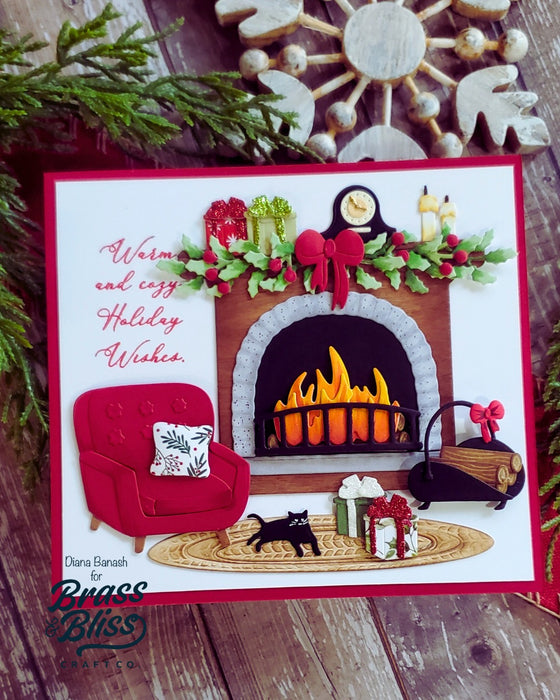 5844-01D Cozy Fireplace Die