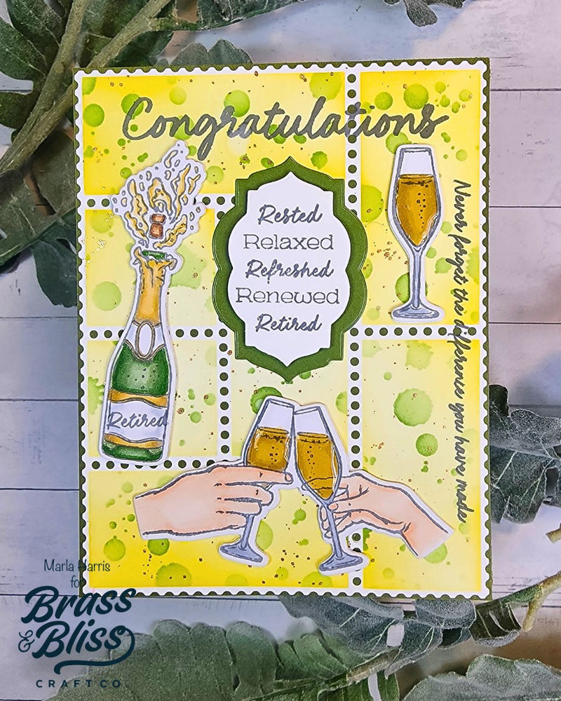 37047 Happy Retirement - 4x8 Stamp Set