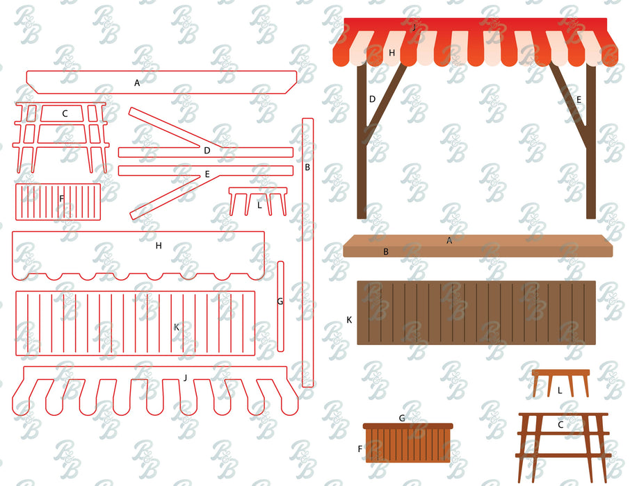5813-01D Farmers Market Stand Die