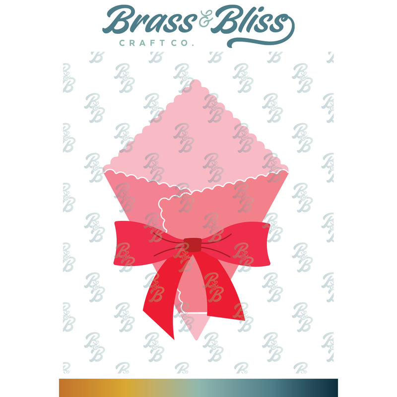 5814D Flower Wrap with Bow Die
