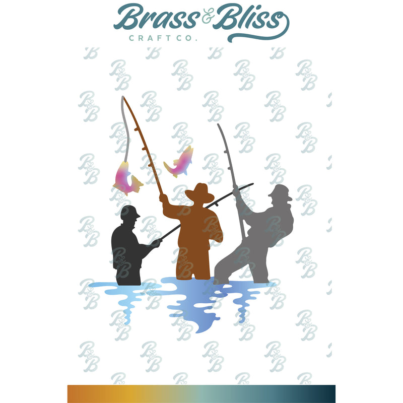 5818-01D Silhouette Fishermen Dies