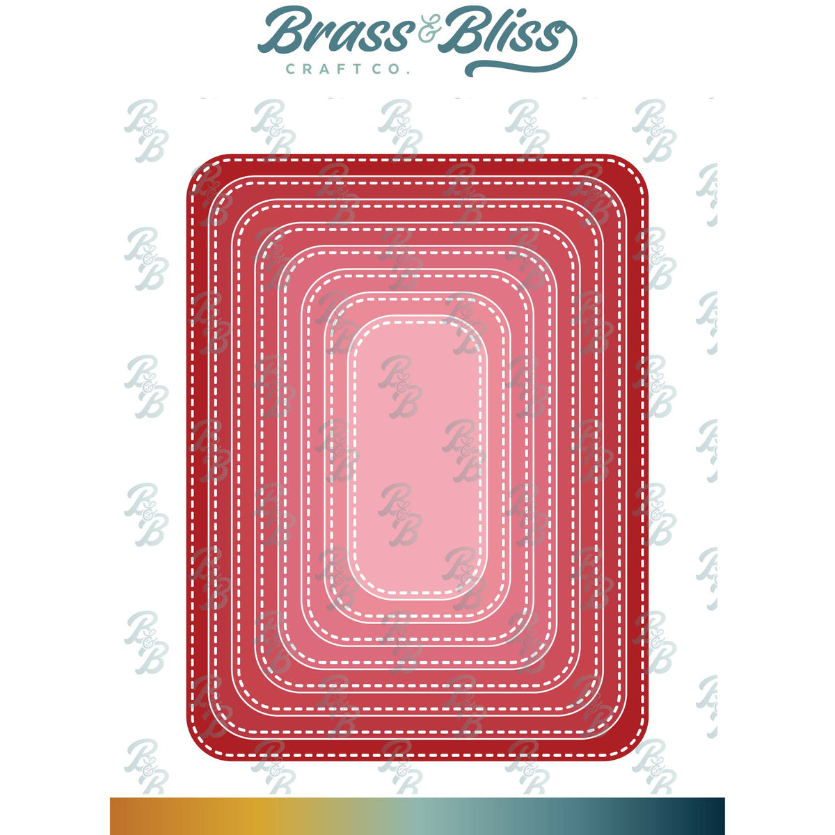 Nested Rounded Rectangles 5819-03D Nested Rounded Rectangle w/ Stitch Die — Brass & Bliss Craft Co.