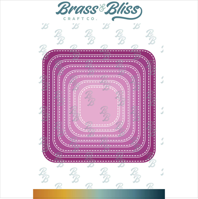 5819-04D Nested Rounded Square w/ Stitch Die