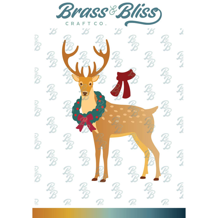 5823-02D Winter Buck with Wreath Die