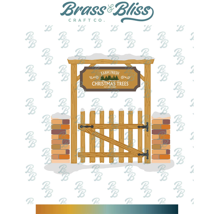 5825D Winter Fence with Sign Die