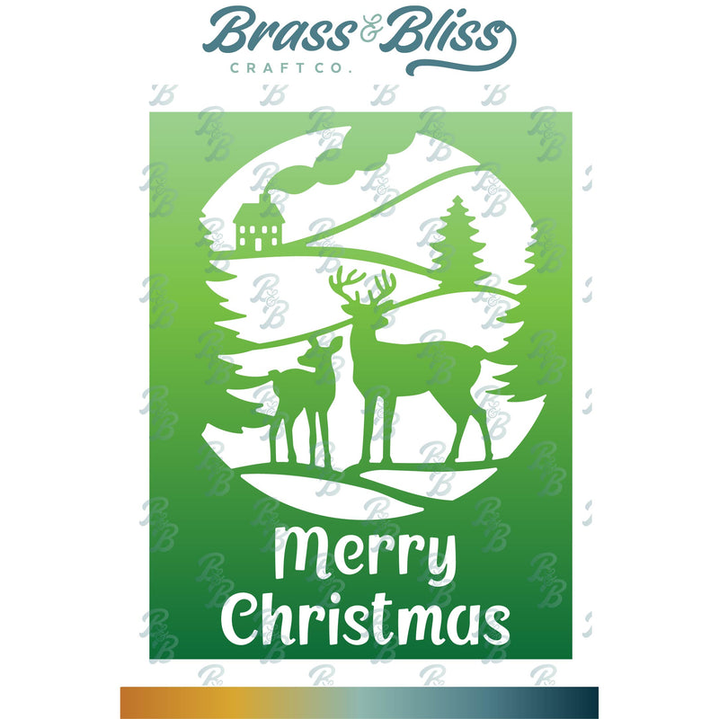 5830D Merry Christmas Deer Cover Die