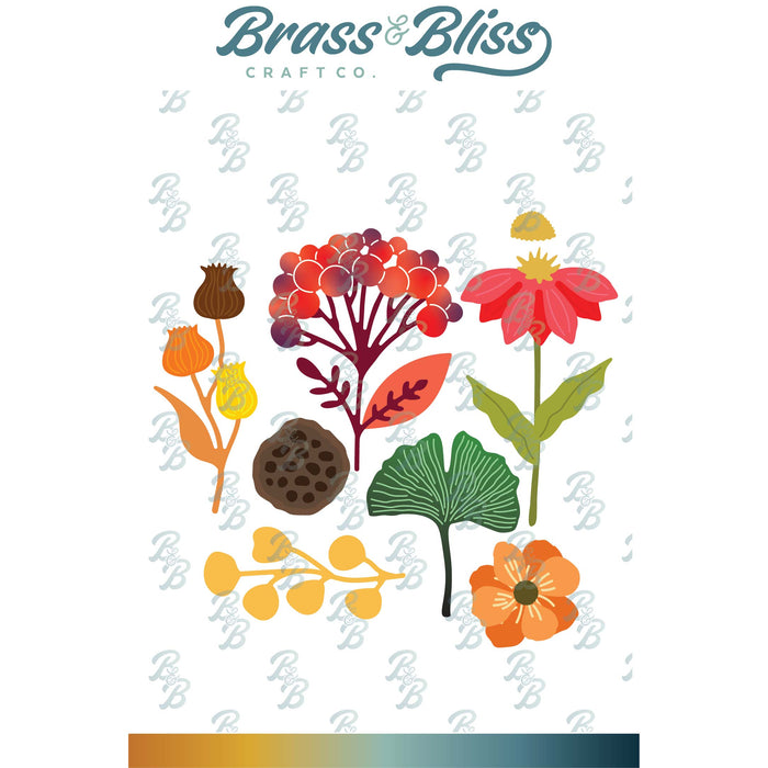 5832-04D Fall Florals Die