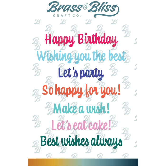 5842-03D Birthday Wishes Sayings Die