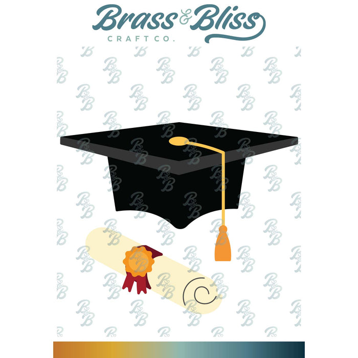 5848-02D Graduation Cap and Diploma Die