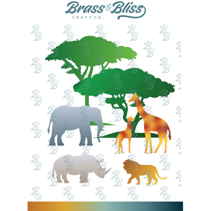 5850D Safari Animals and Trees Die