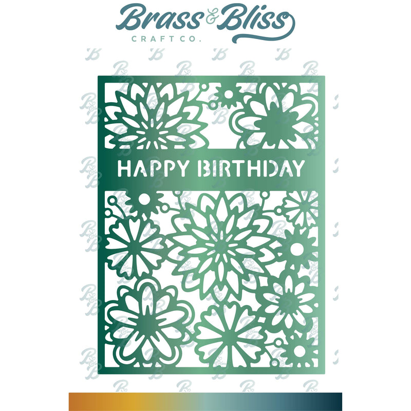 5906D Floral Layer Die w/ Happy Birthday