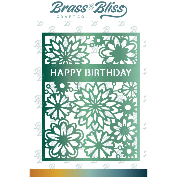 5906D Floral Layer Die w/ Happy Birthday