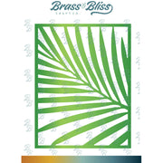 Green and white leaf patterned die cut on a white background with 'Brass & Bliss Craft Co.' branding.