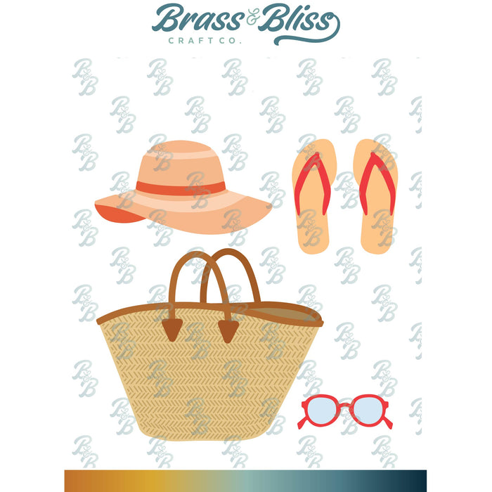 5919-01D Large Beach Bag and Accessories Die
