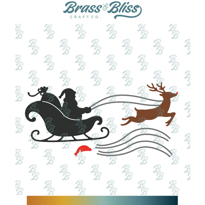 5936-02D Large Santa and Reindeer Die