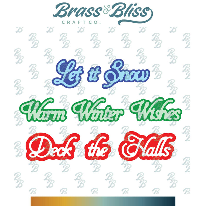 5938-01D Festive Scripts w/ Shadow Die