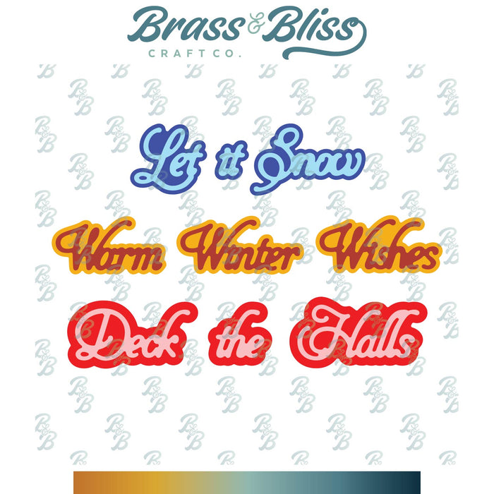 5938-01D Festive Scripts w/ Shadow Die
