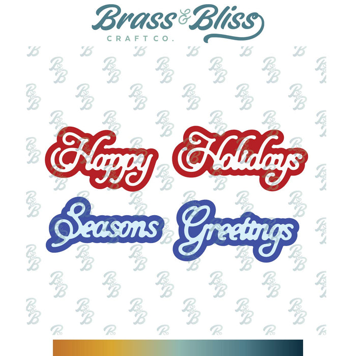 5938-02D Holiday Script w/ Shadow Dies
