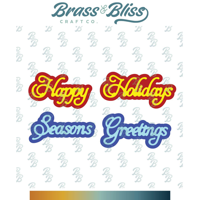 5938-02D Holiday Script w/ Shadow Dies