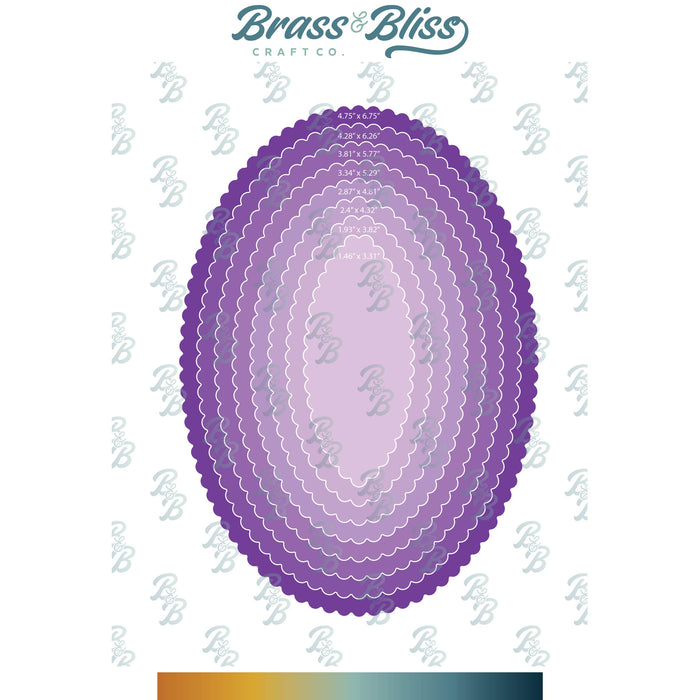 5941-04D 5x7 Nested Scallop Oval Dies