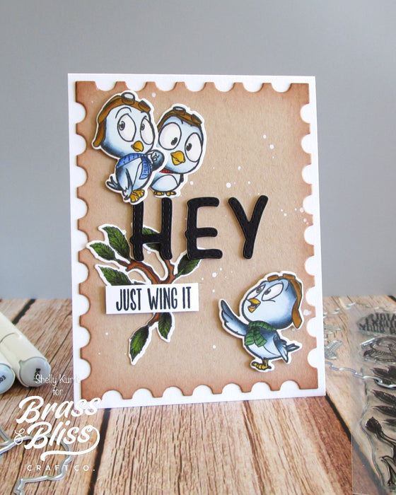 38015 Sky-High Birthday Birds - 4x8 Stamp Set
