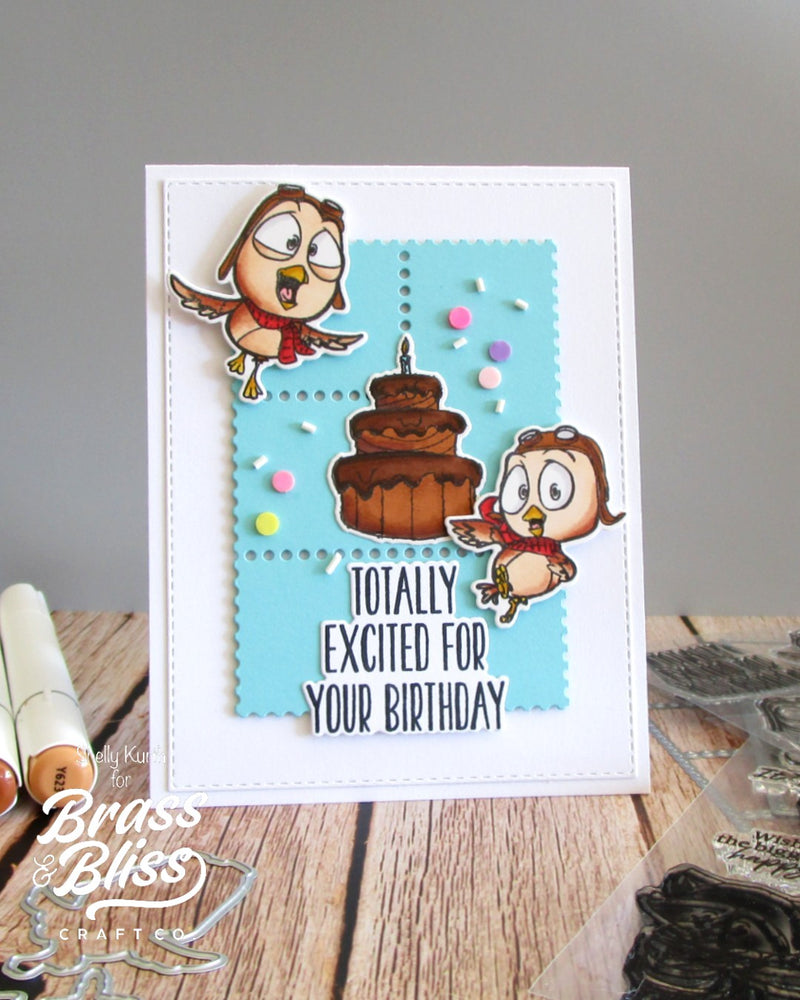 38015 Sky-High Birthday Birds - 4x8 Stamp Set