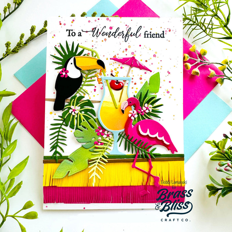 5817-01D Tropical Birds and Leaves Dies