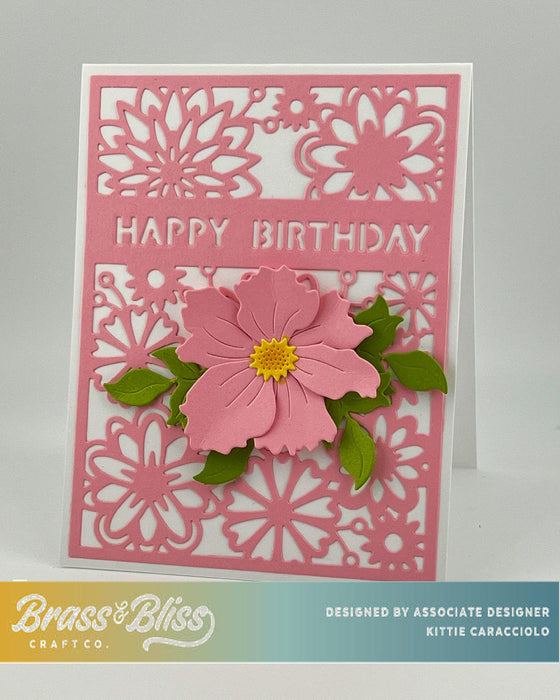 5906D Floral Layer Die w/ Happy Birthday