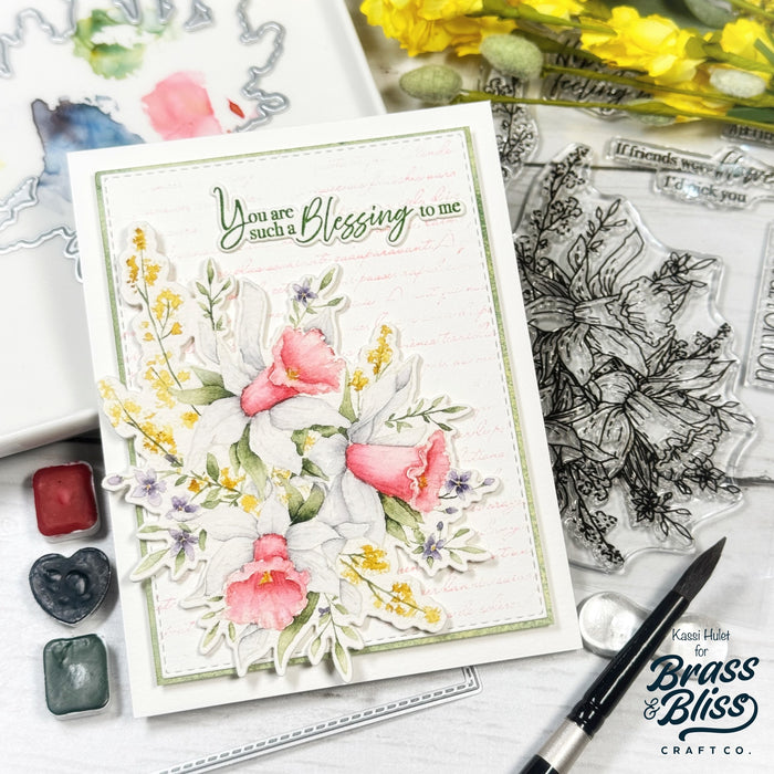 38014 Gilded Lilies in Bloom - 4x8 Clear Stamp Set