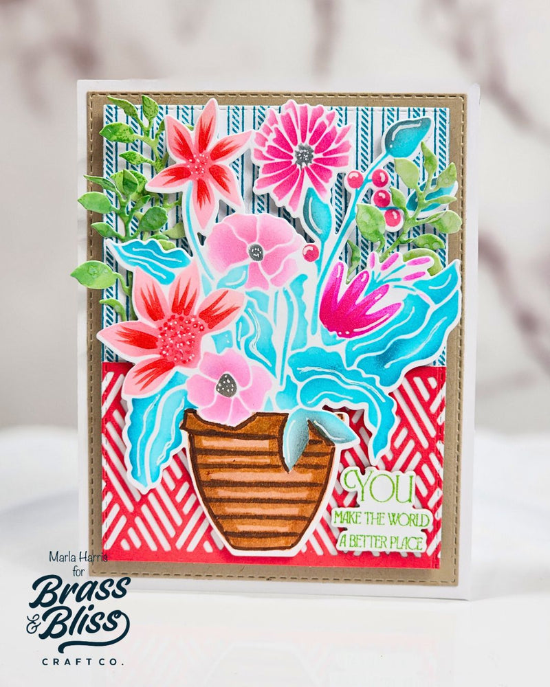 4503 Freshly Picked Florals 3 Part 6x6 Stencil