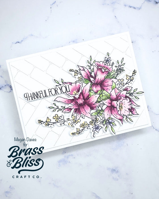 38014 Gilded Lilies in Bloom - 4x8 Clear Stamp Set