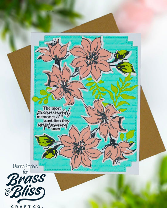 38022 Layered Azaleas - 4x6 Clear Stamp Set