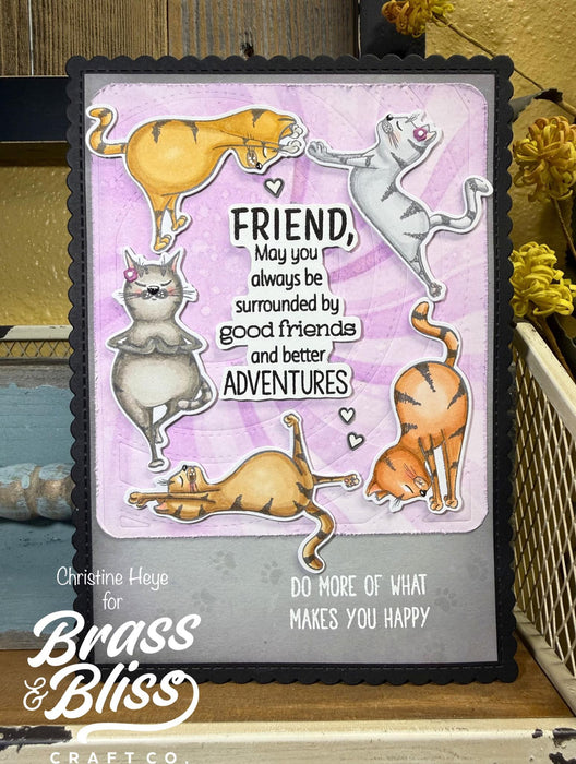 35006 Yoga Cats - 4x8 Stamp Set