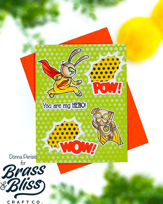 38028 Mighty Little Heroes - 4x6 Clear Stamp Set