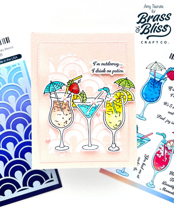 38029 Cocktails & Dreams - 5x6 Clear Stamp Set