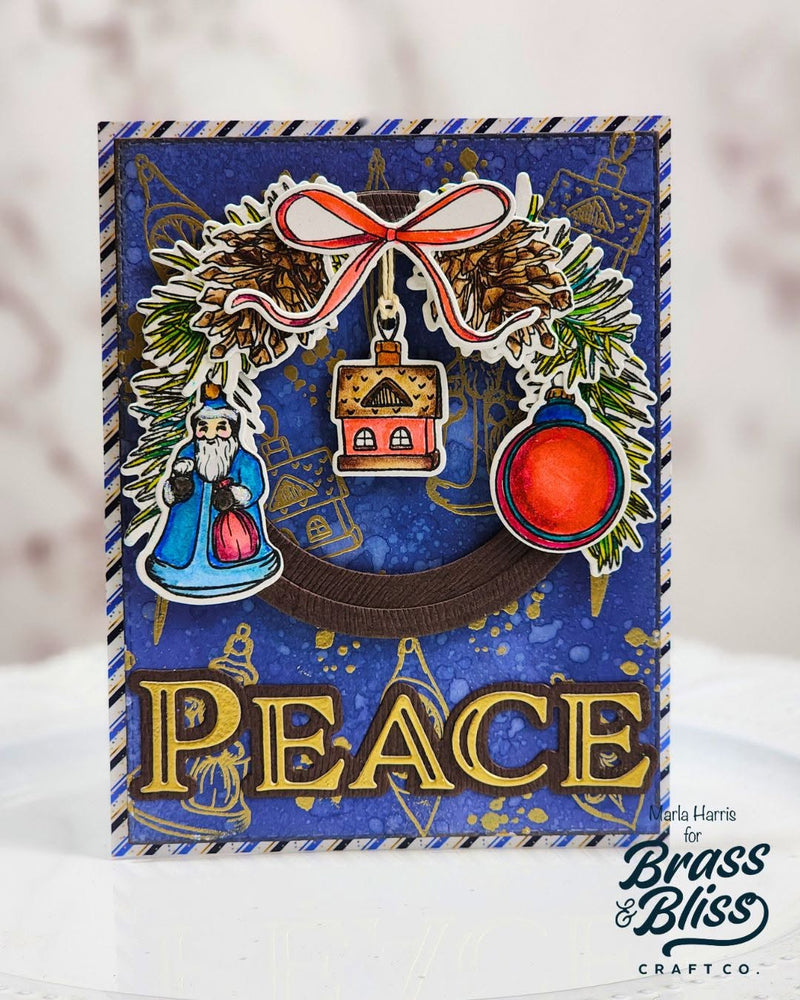 38040 Pine Bough and Ornaments - 4x8 Clear Stamp Set