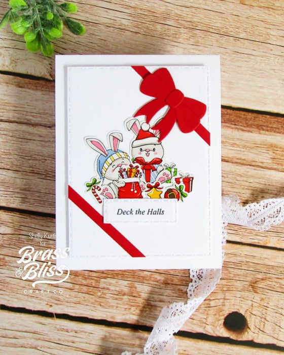 37037E Christmas Bunnies Colored Die Cut Pieces