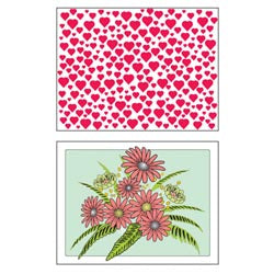 RN E103 Metal Embossing Plate Hearts/Flowers