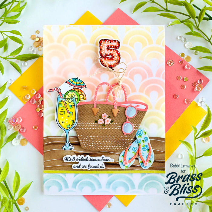 5919-01D Large Beach Bag and Accessories Die