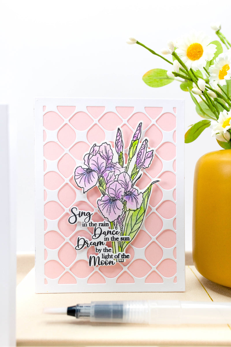 37015 Iris Floral - 4x6 Stamp Set