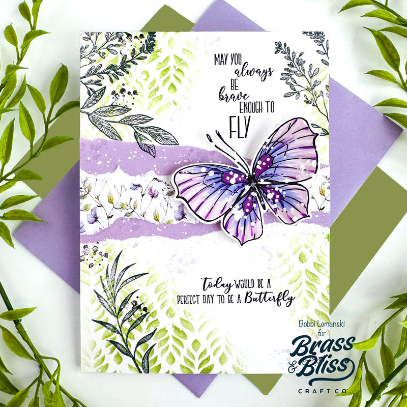 38003 Fluttery Wishes - 4x6 Clear Stamp Set