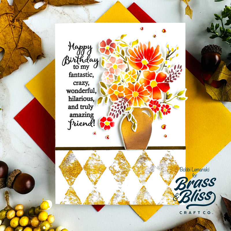 38048 Distress Diamond Background - 5 x 6 Clear Stamp