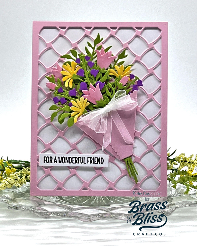 5814D Flower Wrap with Bow Die