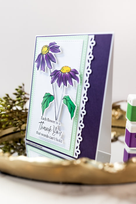 38023 Layered Echinacea - 4x6 Clear Stamp Set