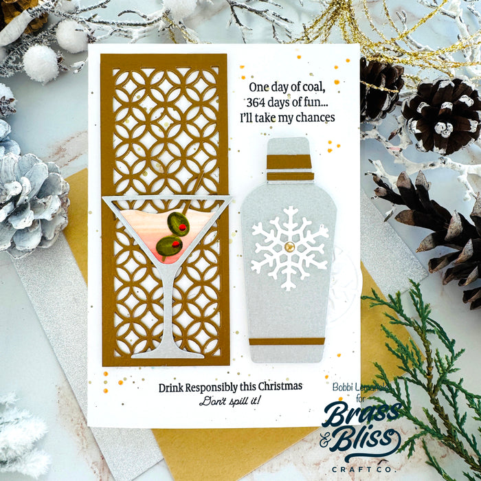 5843D Martini Glass and Shaker Die