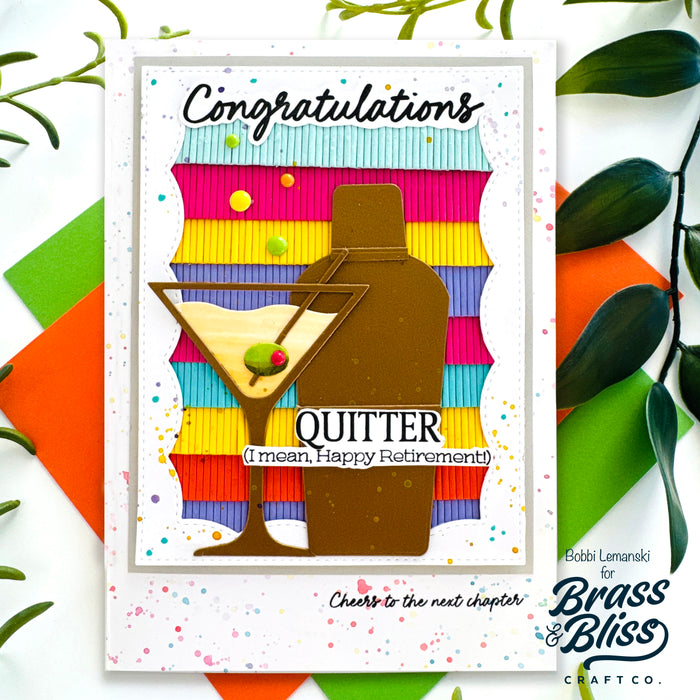 5843D Martini Glass and Shaker Die