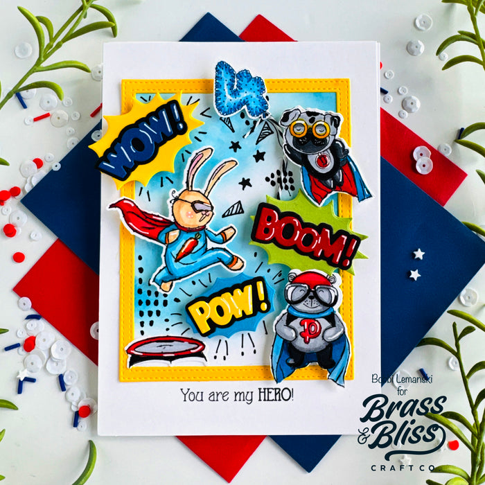 38028 Mighty Little Heroes - 4x6 Clear Stamp Set